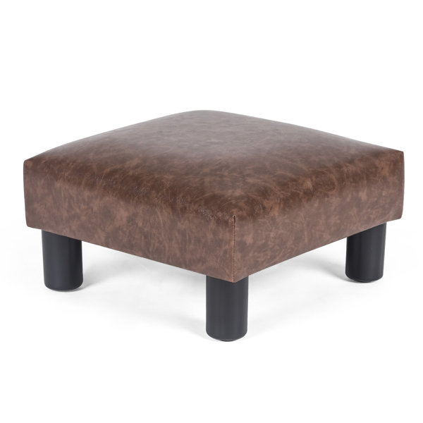 Ebern Designs Brown Faux Leather Ottoman Footstools & Reviews Wayfair Canada